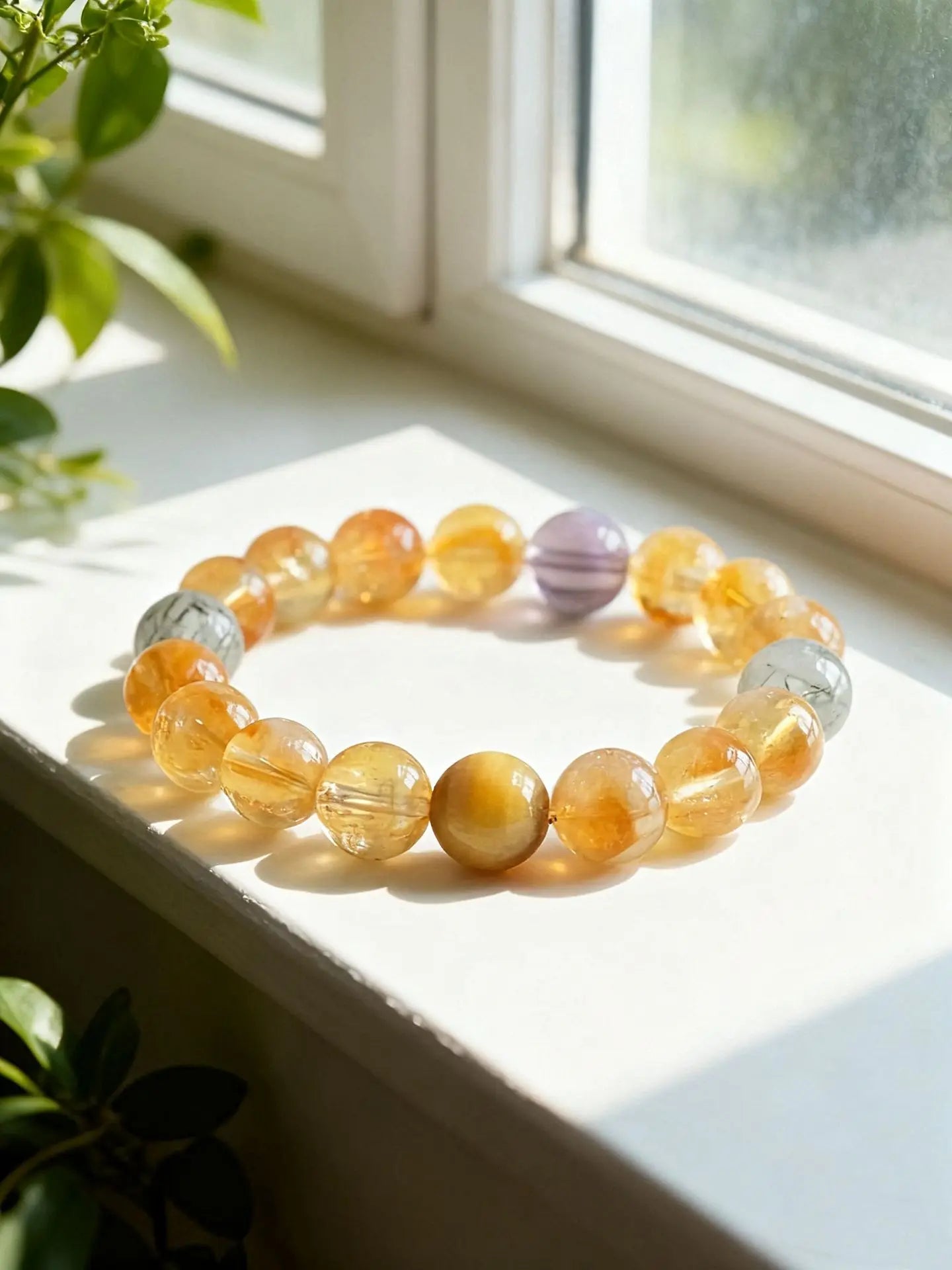 Citrine Crystal Beaded Bracelet