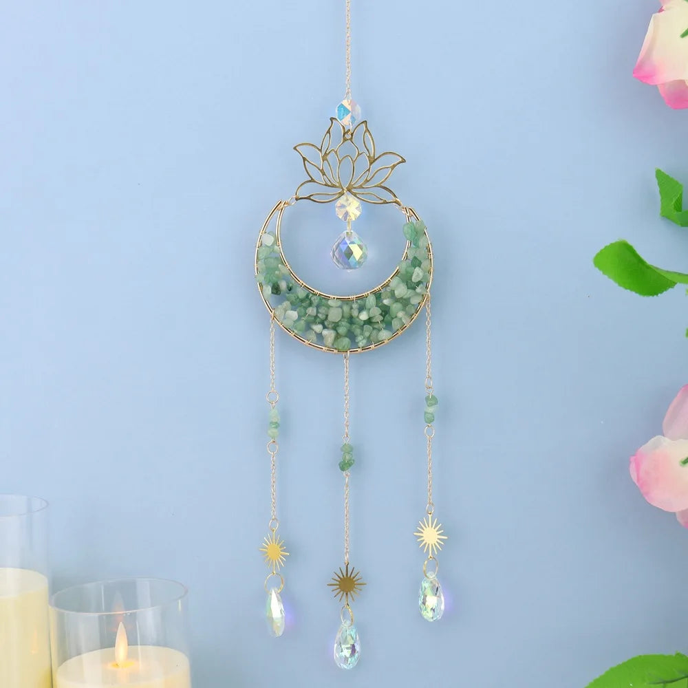 Geometric Hexagon Tree of Life Crystal Suncatcher — Rainbow Prism Window Hanging