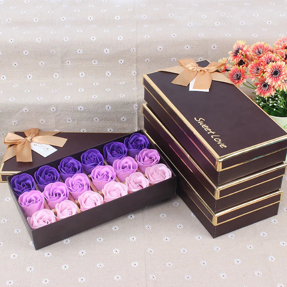Rose Petal Soap Gift Box — 18 Scented Soaps