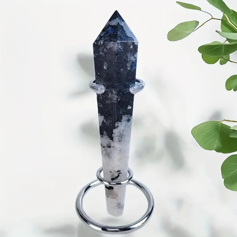 Natural Moonstone Crystal Tower — Rainbow Iridescent Boho Healing Stone