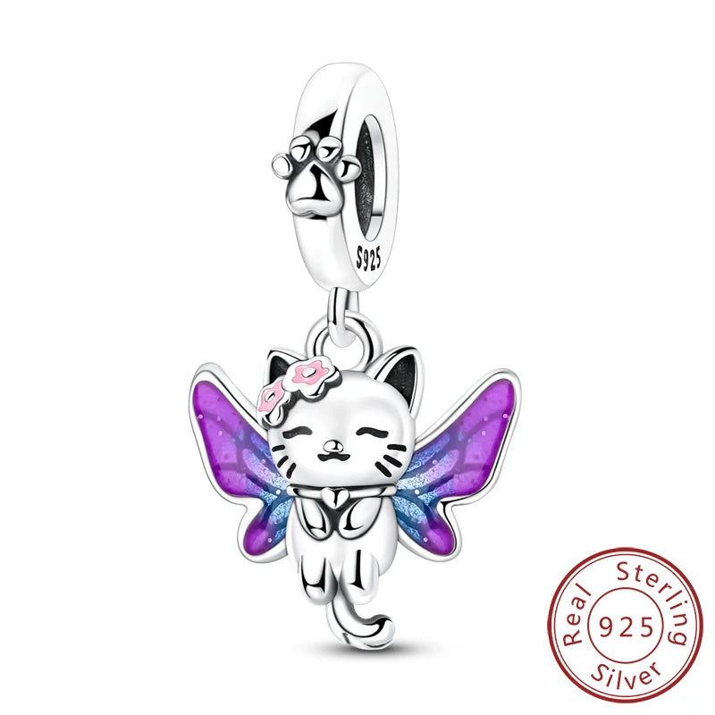 925 Silver Nature & Animal Charms – Butterfly, Floral & Woodland Pendants for Bracelets
