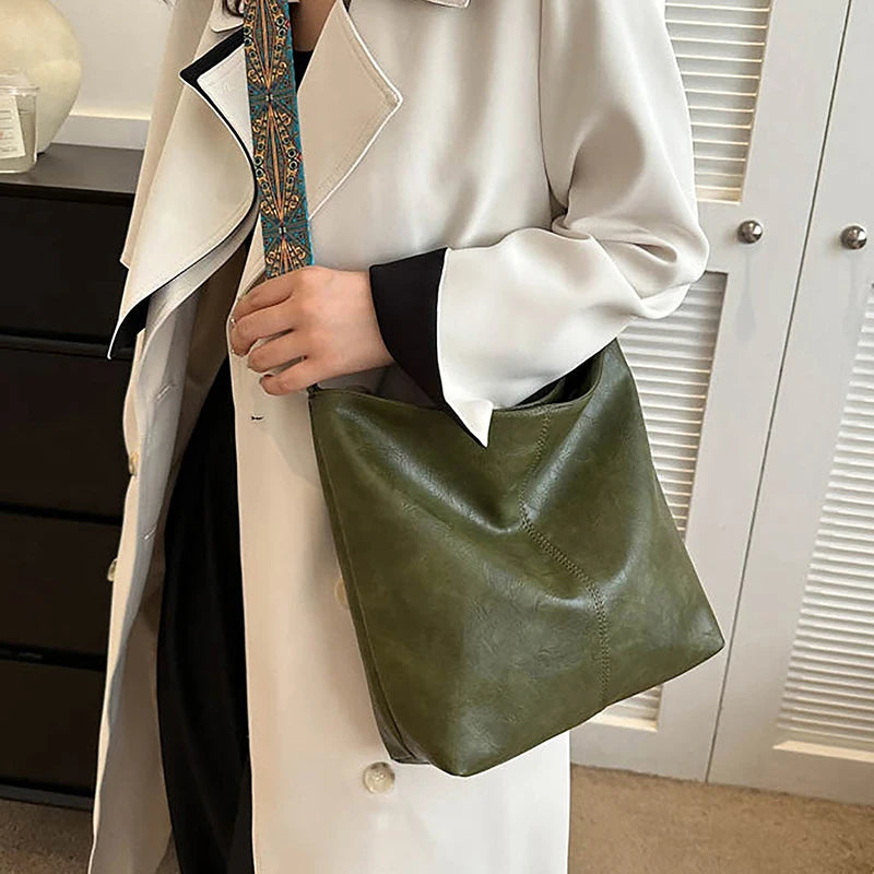 Wander Muse Faux Leather Bag | Wide Geometric Strap