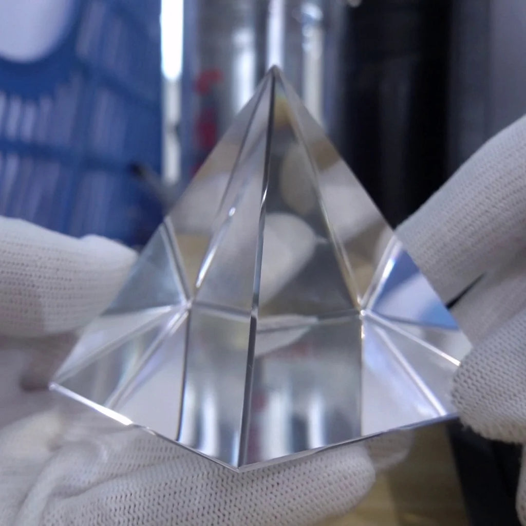 Crystal Glass Pyramid Prism — Rainbow Light Desktop Décor