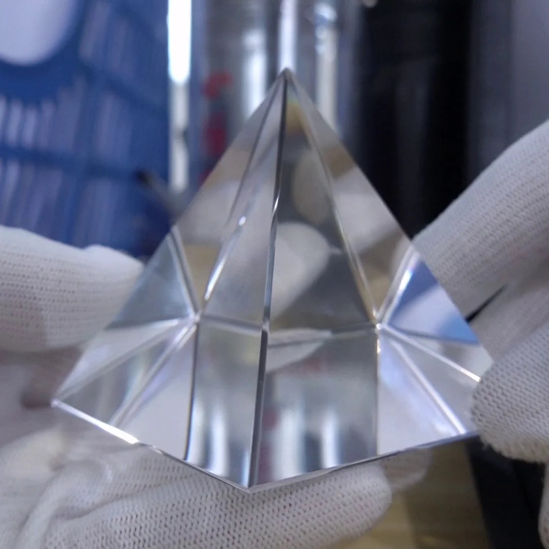Crystal Glass Pyramid Prism — Rainbow Light Desktop Décor