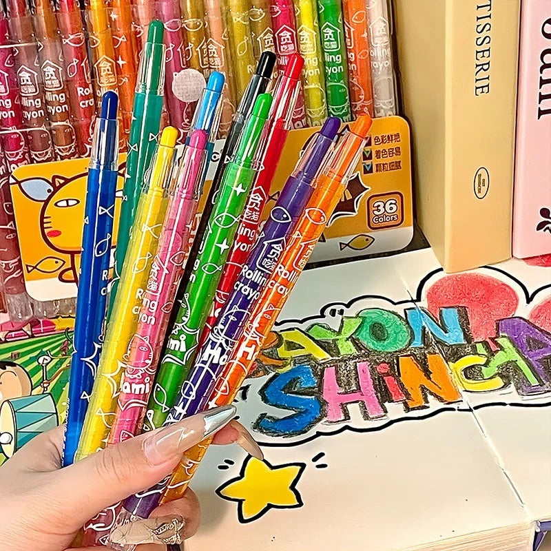 Non-Toxic Wax Crayons for Kids – 12, 18, 24 & 36 Colors