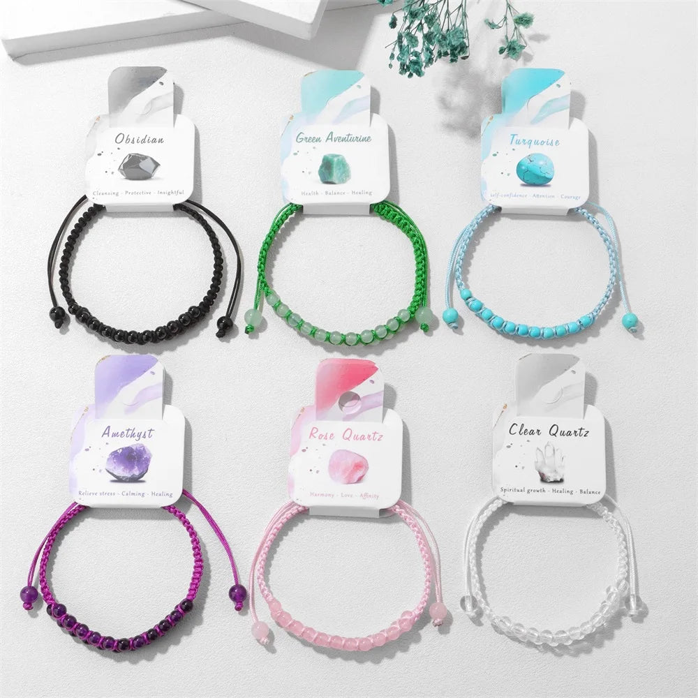 Double Braided Natural Stone Bracelet