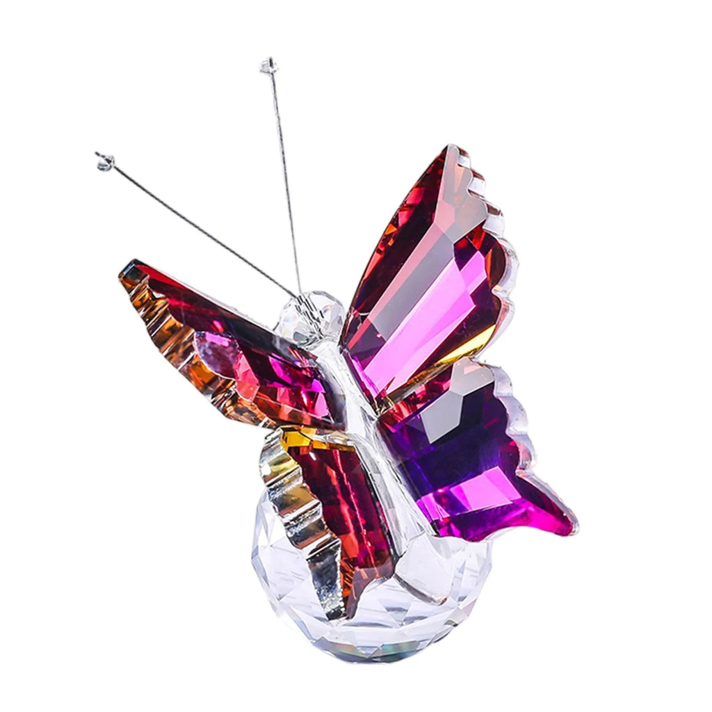Crystal Cut Butterfly Ornament — Glass Figurine Desk & Home Décor