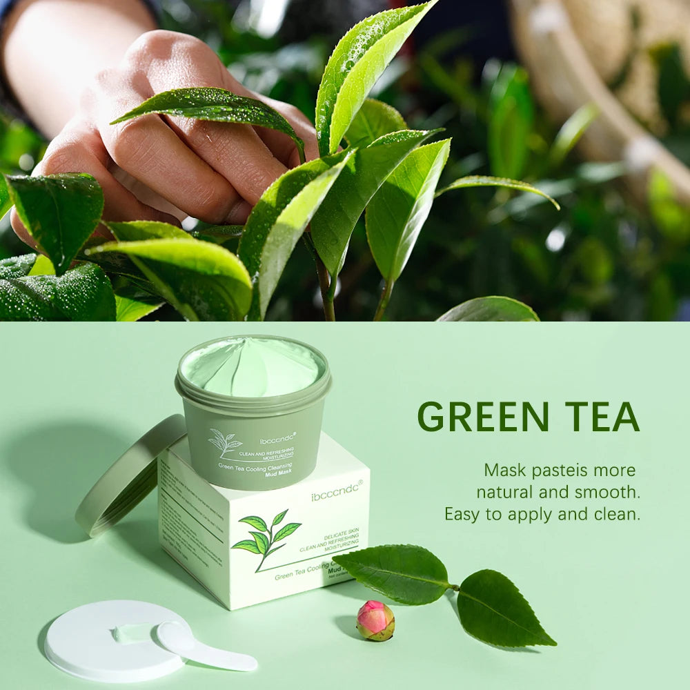 Green Tea Clay Mud Mask – 100g | Deep Cleansing & Pore Refining