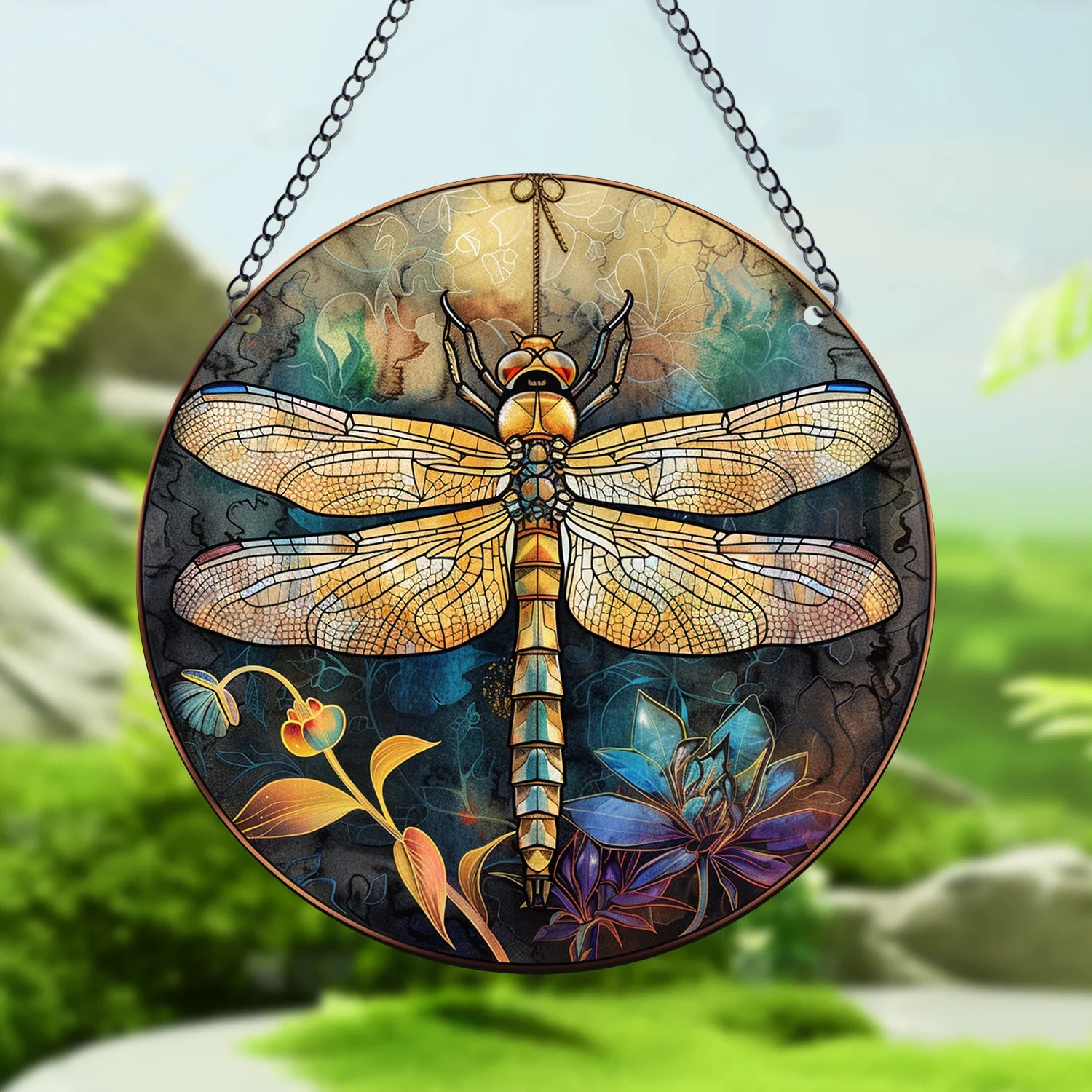 Stained Glass Dragonfly Suncatcher