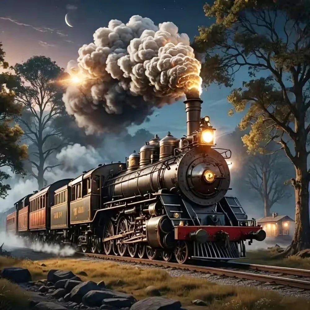Steam Train Diamond Art Kit | Full Drill DIY Mosaic