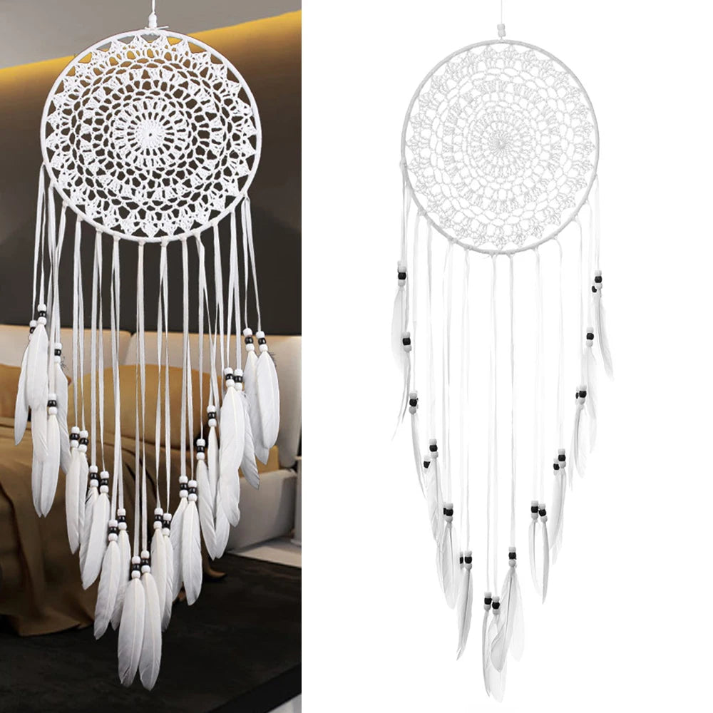 White Handmade Dreamcatcher — Single & 2-Piece Sets