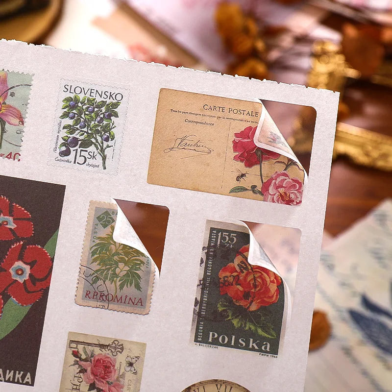 Vintage Collage Sticker Kit | 50pc Boho Junk Journal Supplies