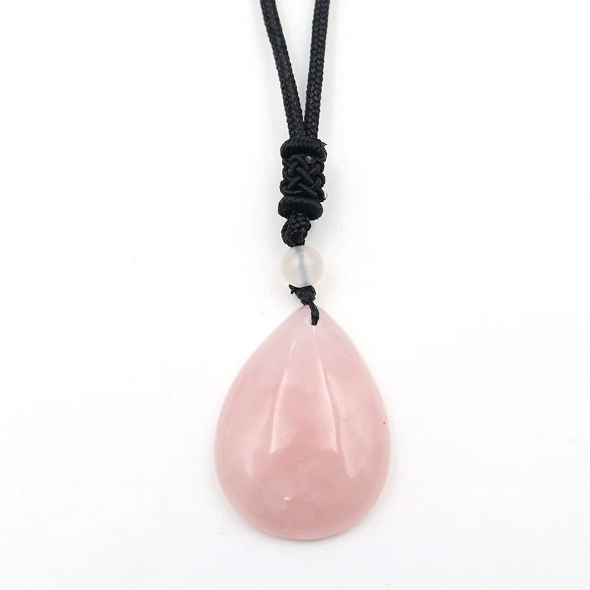 Rose Quartz Crystal Pendant Necklace | Wire Wrapped Healing Jewelry
