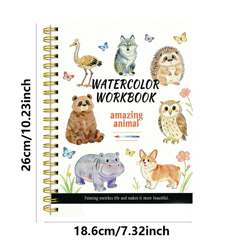 Watercolor Beginner's Practice Workbook | 14 Sketches + 2 Color Mixing Guides