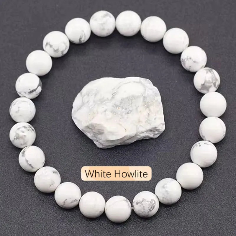Natural Gemstone Beaded Bracelet — Healing Crystal Stretch Bracelet