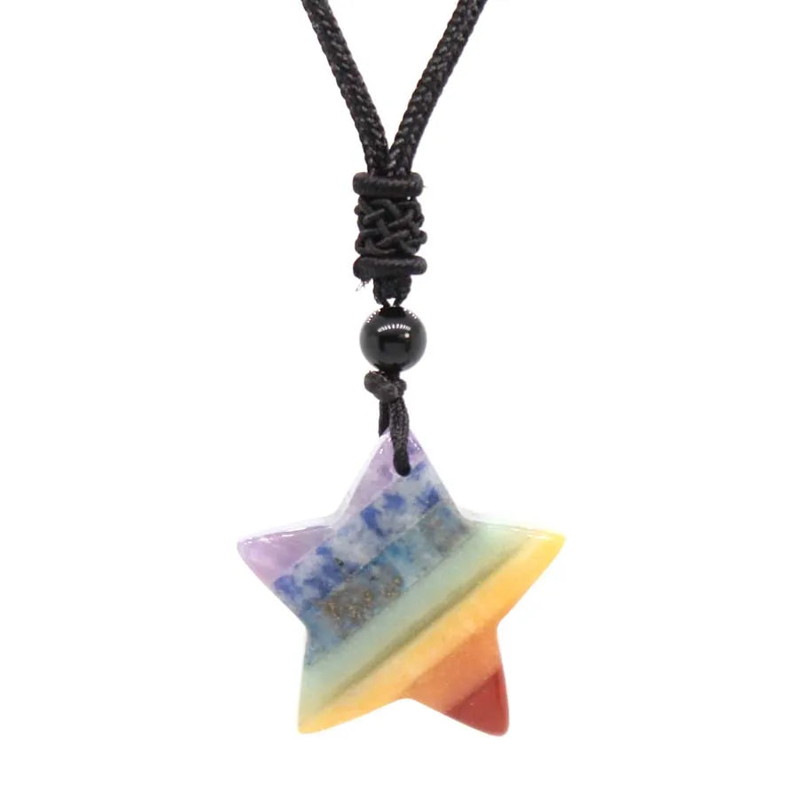Natural Crystal Pendant Necklace | Healing Stone | 6 Sacred Shapes