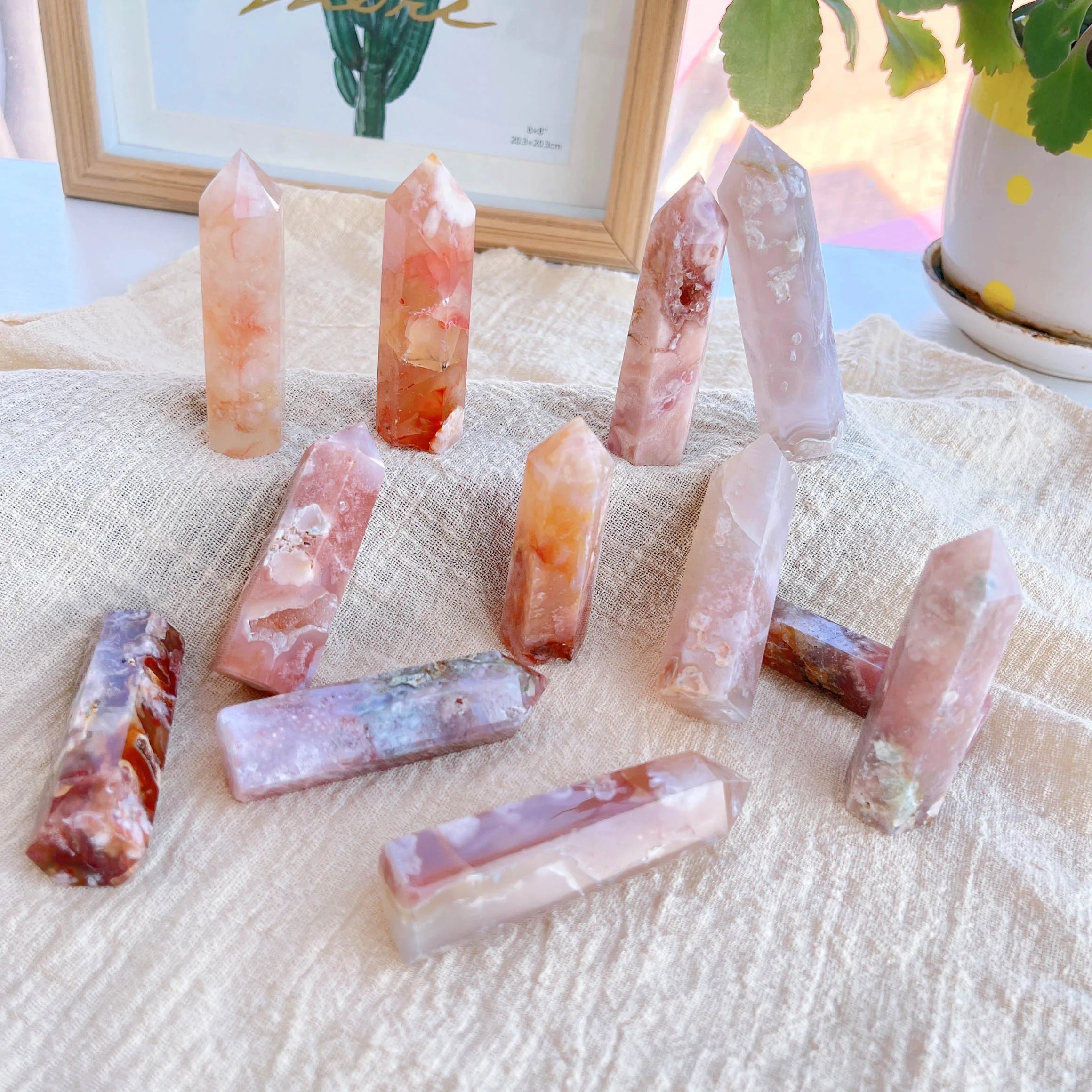 Sakura Agate Crystal Tower | Cherry Agate Point