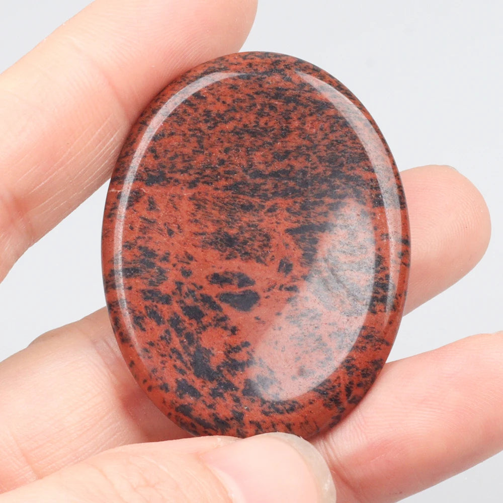 Crystal Worry Stone — Hand-Carved Natural Palm Stone for Meditation & Anxiety Relief