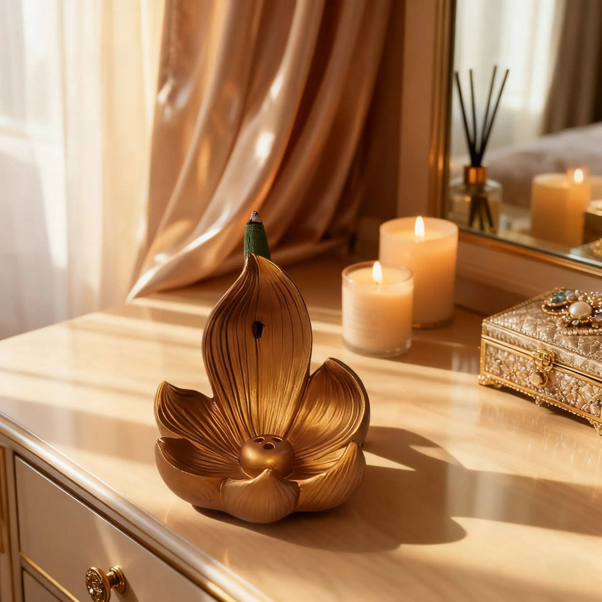 Resin Lotus Incense Burner | Handmade Flower Ash Catcher