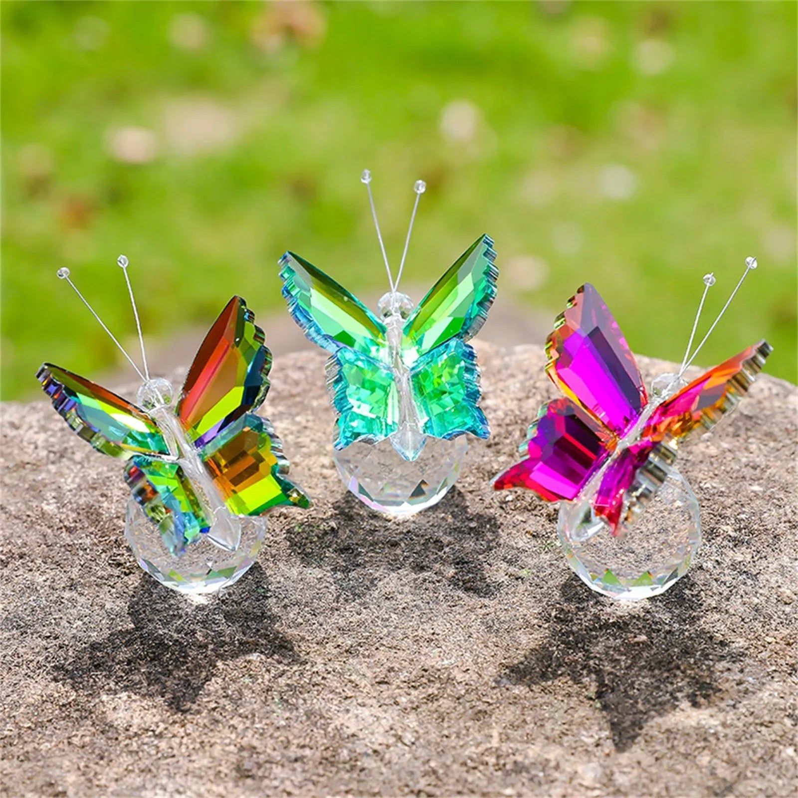 Crystal Cut Butterfly Ornament — Glass Figurine Desk & Home Décor