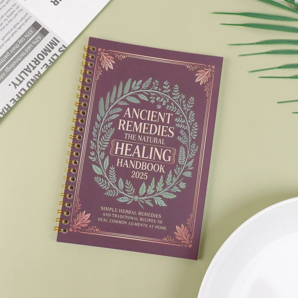 Ancient Remedies 2025 | Natural Healing Spiral Journal & Vintage Wellness Notebook
