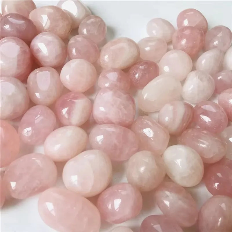 Rose Quartz Tumbled Stones — Natural Polished Pink Crystal for Love, Healing & Home Décor