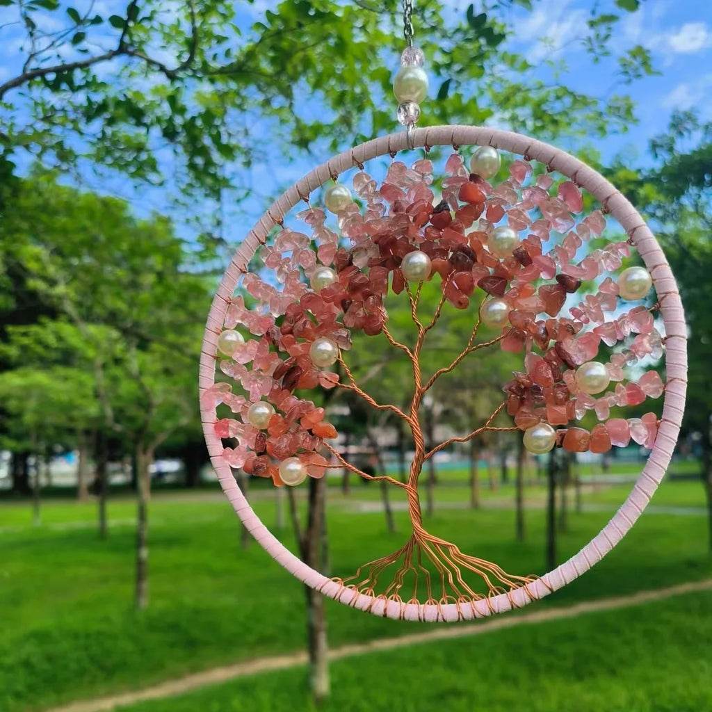 Tree of Life Crystal Wall Pendant | Amethyst, Rose Quartz, Lapis Lazuli & Citrine
