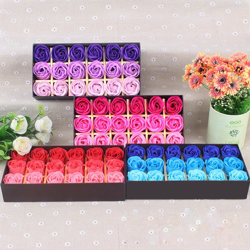Rose Petal Soap Gift Box — 18 Scented Soaps