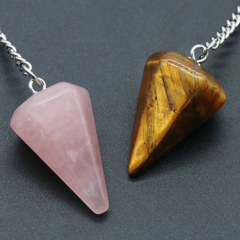 Natural Stone Crystal Pendulum Pendant