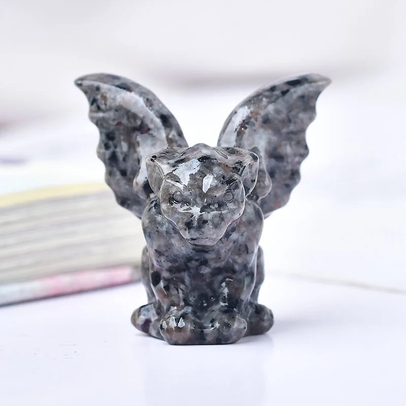 Natural Stone Crystal Gargoyle Figurine