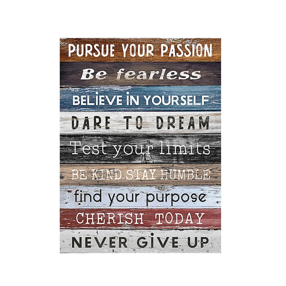 Never Give Up — Inspirational Abstract Canvas Wall Art