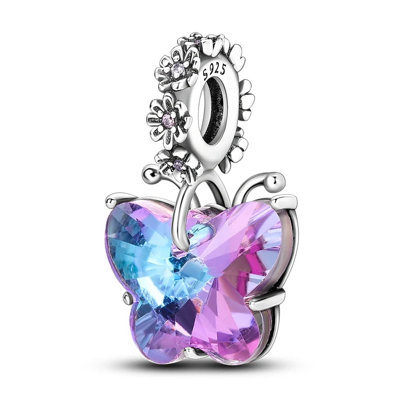 925 Sterling Silver Animal & Floral Charms for Bracelets – Cat, Sunflower & More