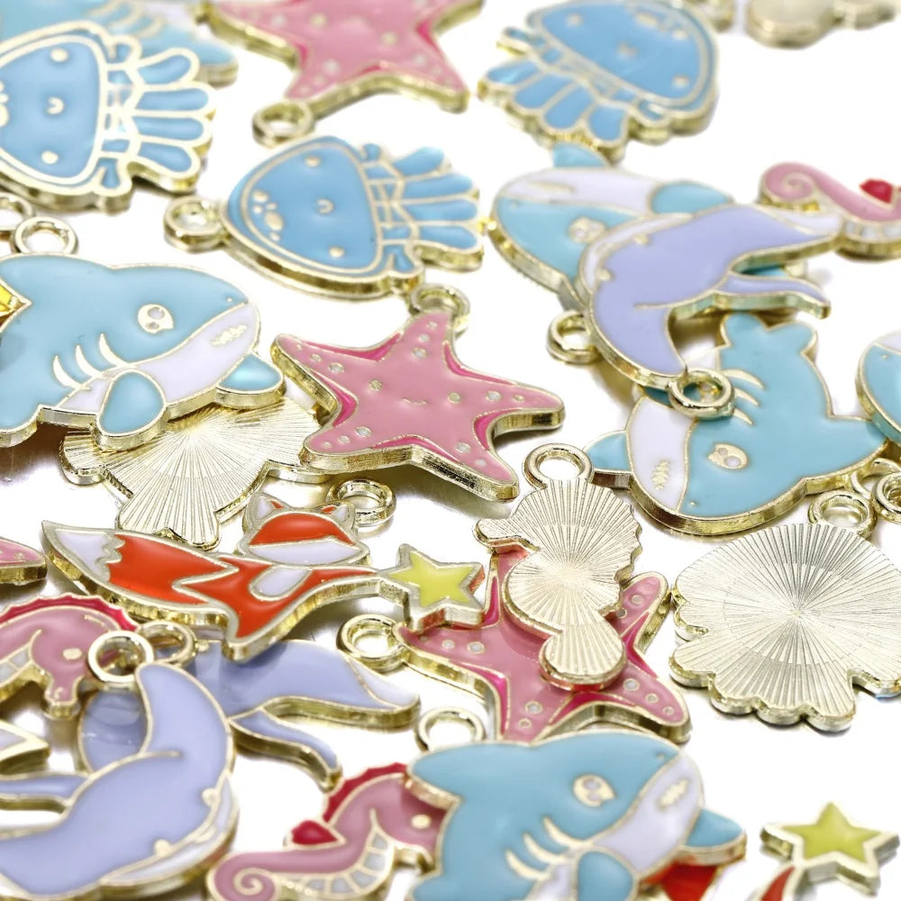 Mixed Colorful Enamel Charms – 10pcs DIY Bracelet & Necklace Pendants