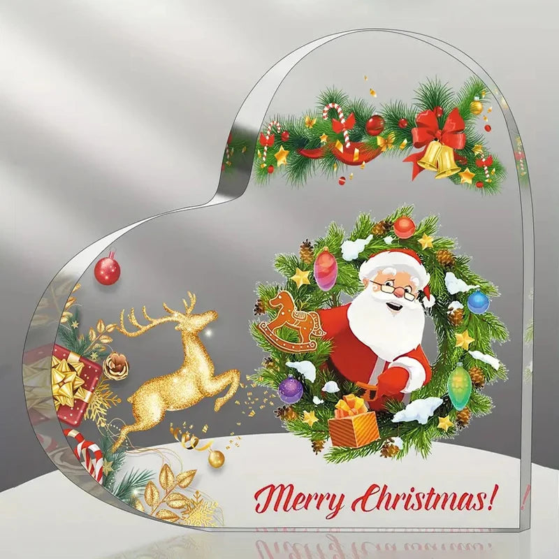 Christmas Heart Desktop Ornament with Stand