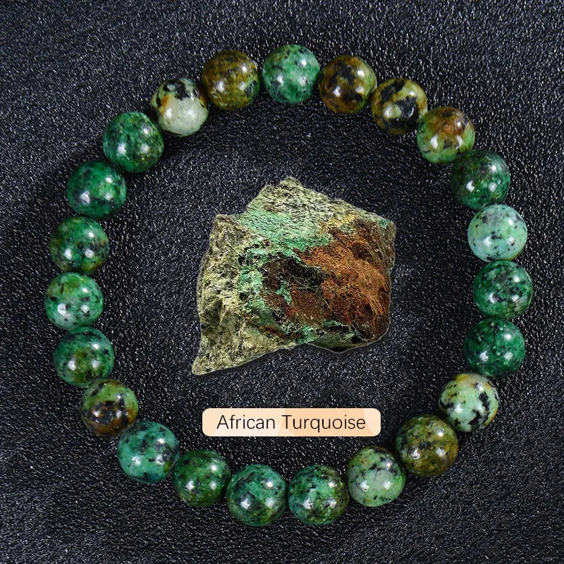 Natural Gemstone Beaded Bracelet — Healing Crystal Stretch Bracelet