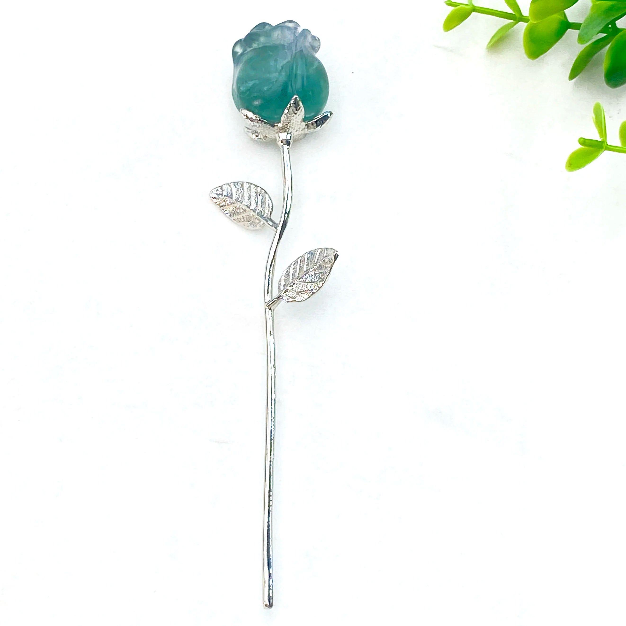 Crystal Carved Rose Flower — Natural Gemstone Rose Gift