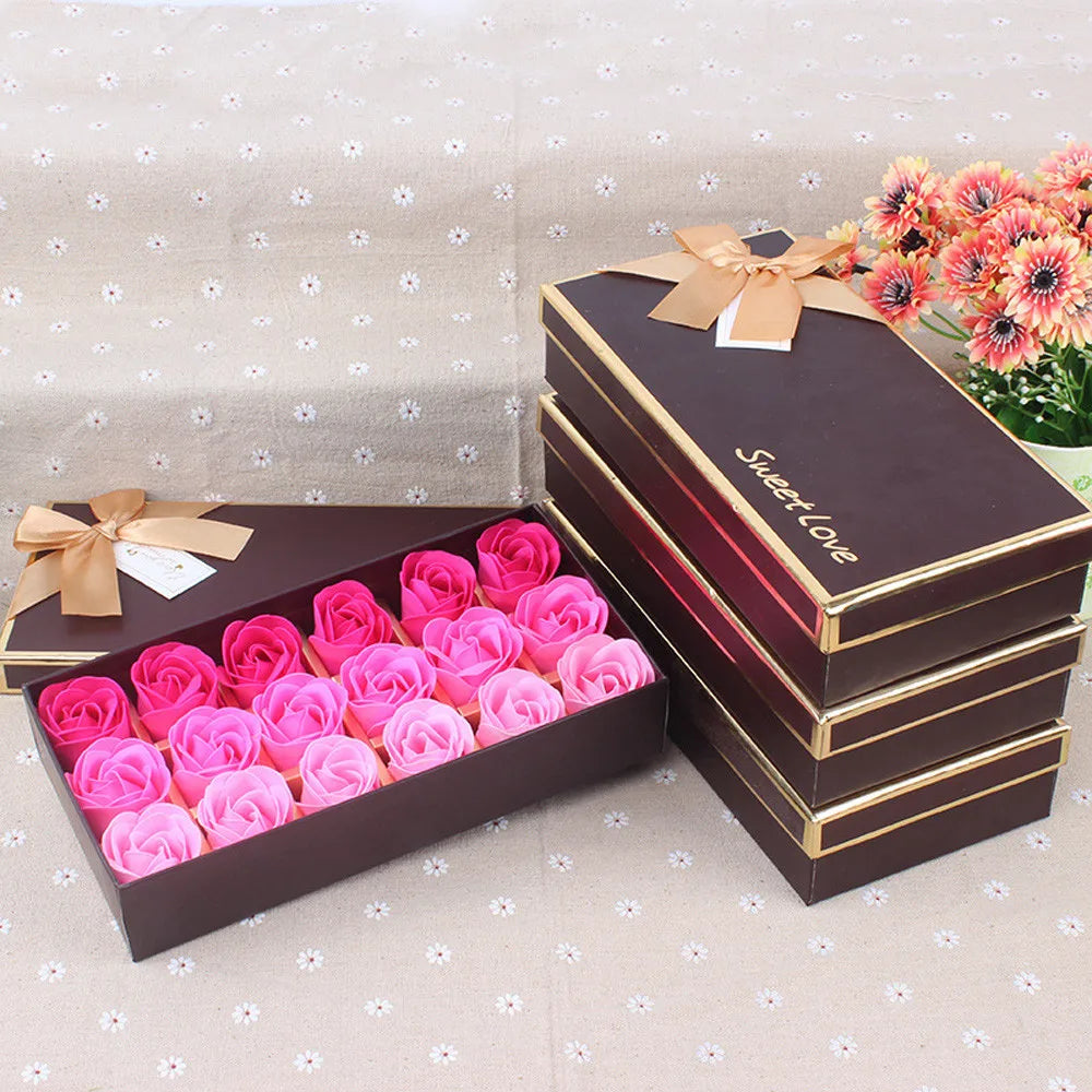 Rose Petal Soap Gift Box — 18 Scented Soaps