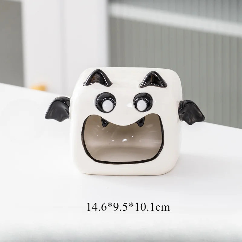Halloween Ceramic Tealight Holder | Pumpkin, Witch & Monster Candle Holders
