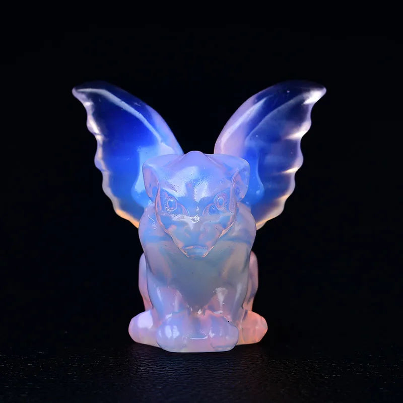 Natural Stone Crystal Gargoyle Figurine