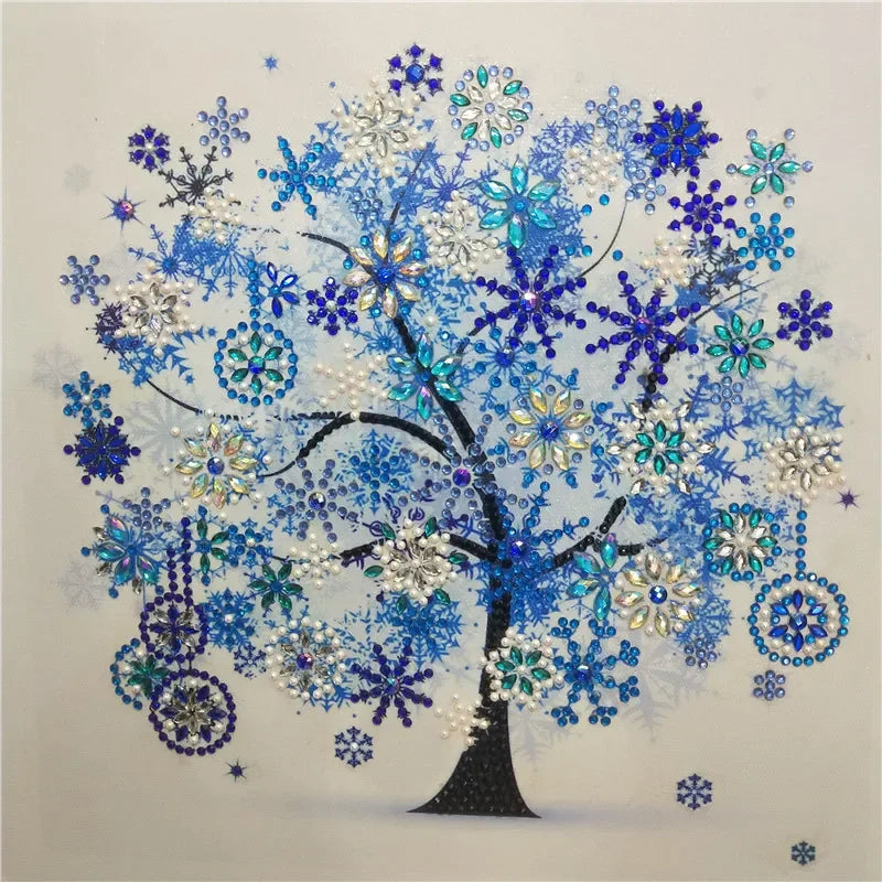 Winter Flower Tree Diamond Painting Kit | Special-Shaped Diamonds