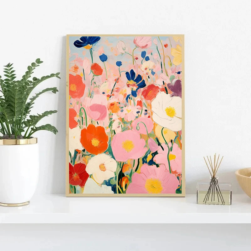 Wildflower Canvas Wall Art — Cottagecore Floral Print for Bedroom & Living Room