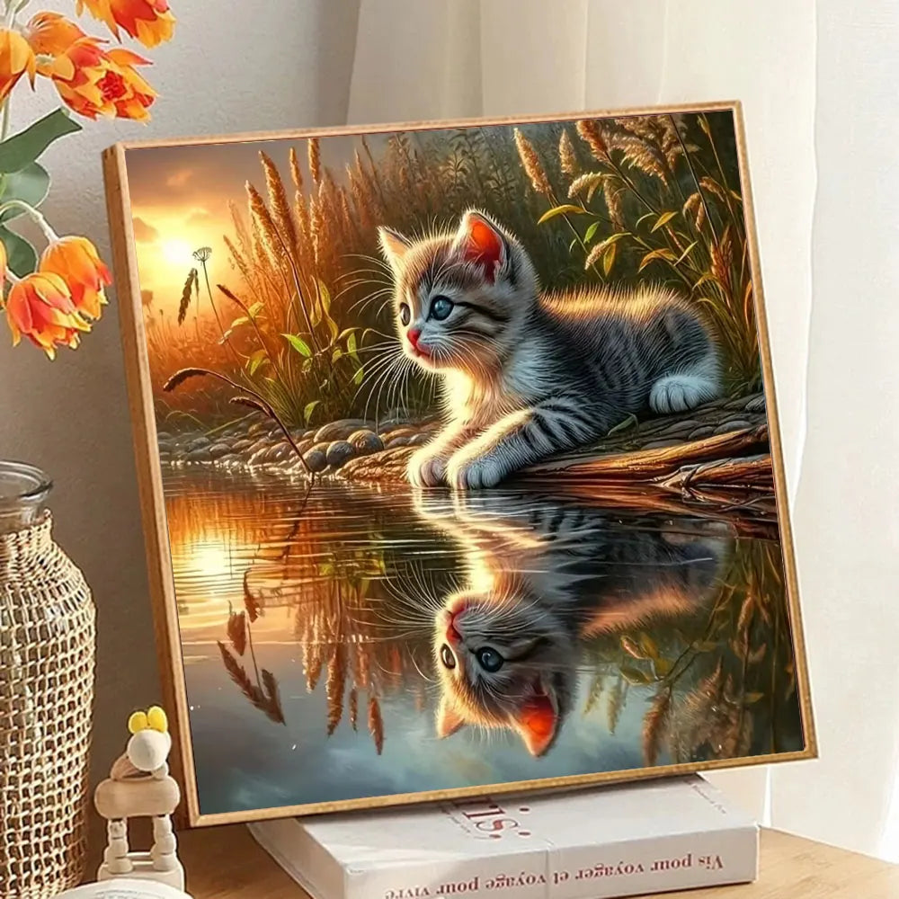 Golden Reflection | Cat 5D Diamond Painting Kit