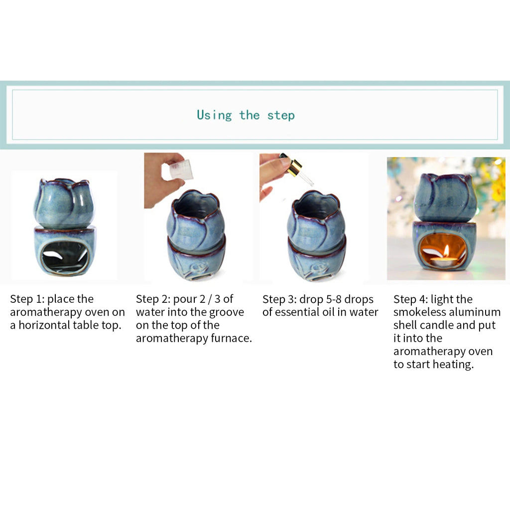 Aromatherapy Tulip Shaped Ceramic Incense Burner