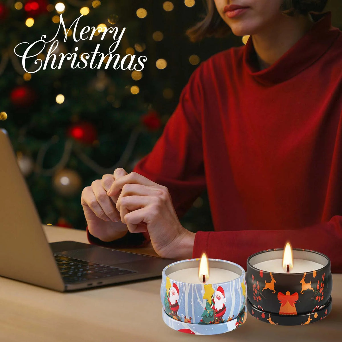 Christmas Tin Candle Gift Set | 16 Pieces