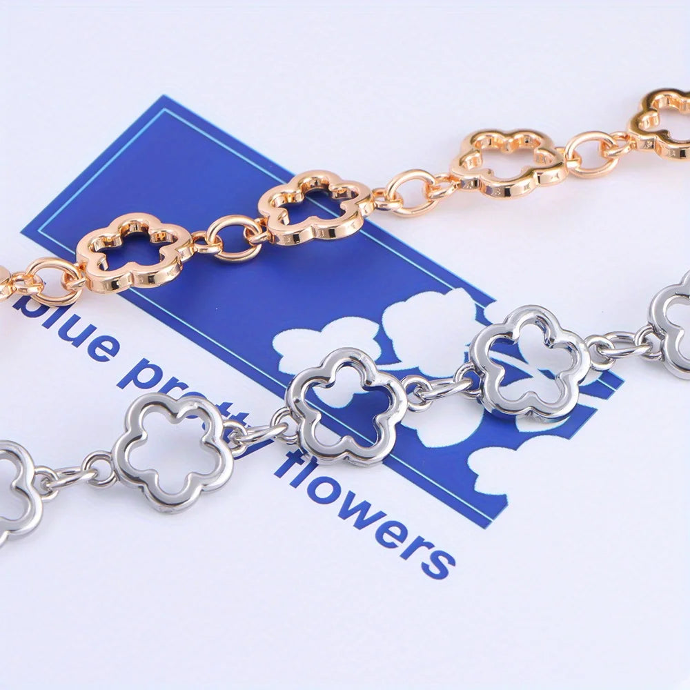 Enamel Flower Bag Chain | Silver or Gold Tone