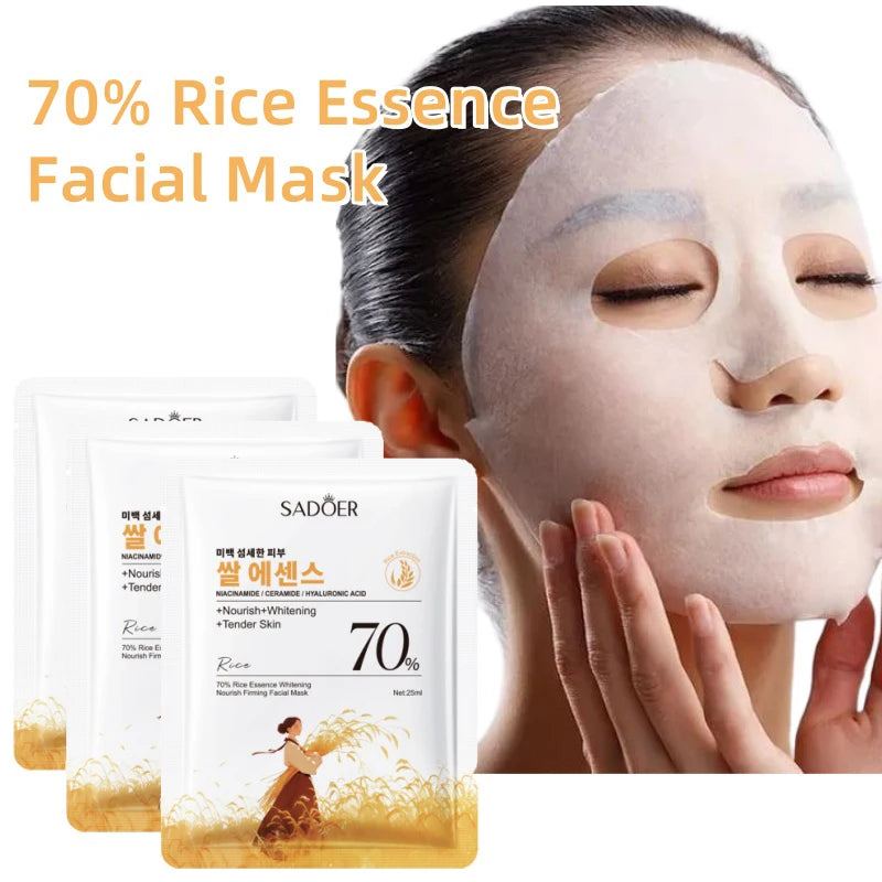 Rice Essence Face Sheet Mask – Niacinamide & Hyaluronic Acid | Korean Skincare