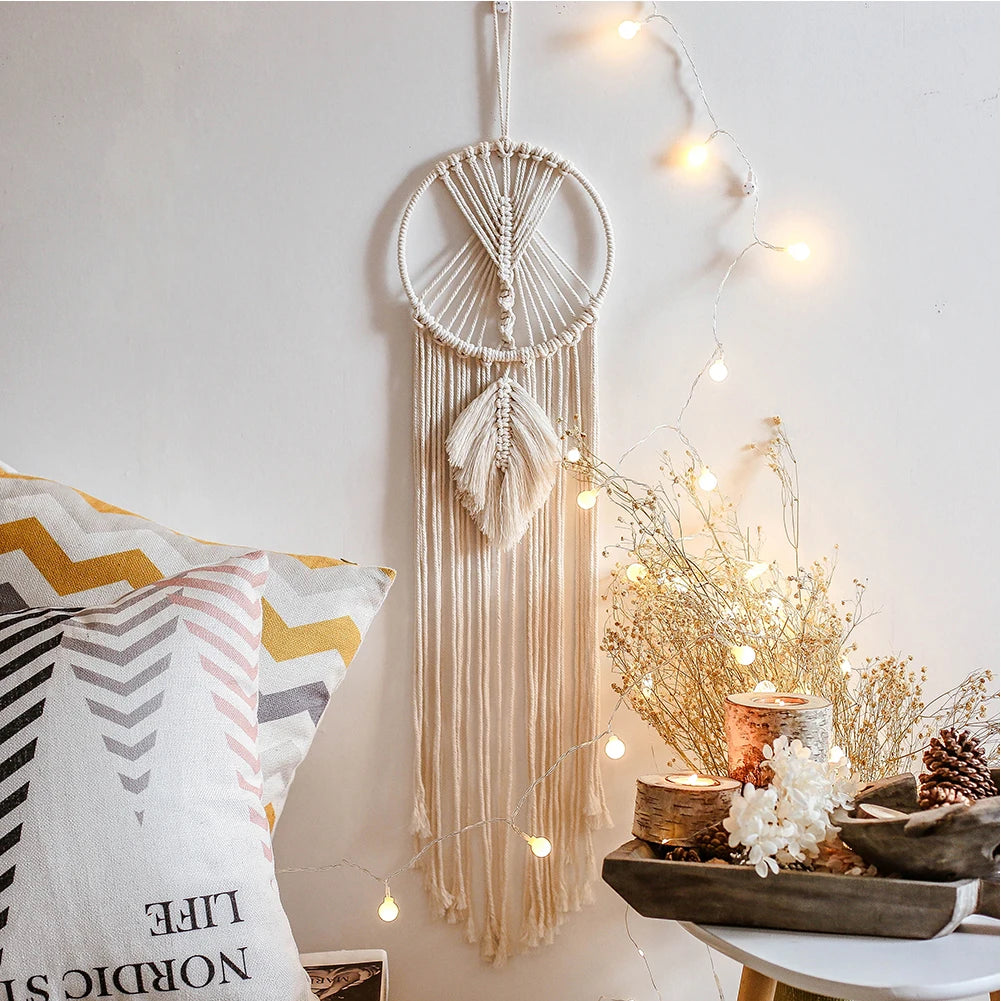 Boho Macrame Moon Dreamcatcher