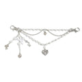 Gothic Multi-Layer Chain Bag Charm – Heart, Bow & Tassel Alloy Pendant with Lobster Clasp