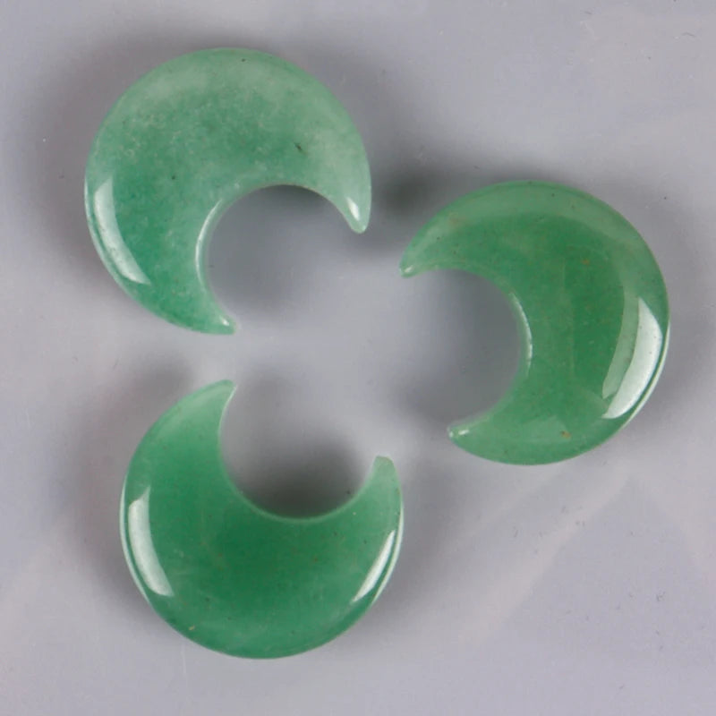 Natural Crystal Moon Ornament | Hand-Carved Healing Stone · 9 Varieties