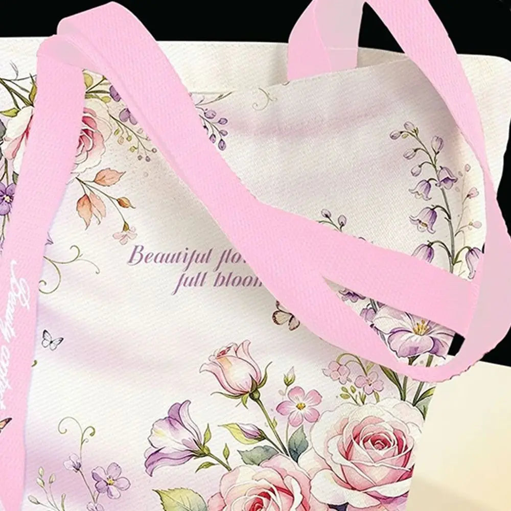 Floral Canvas Tote Bag | Two Size Options